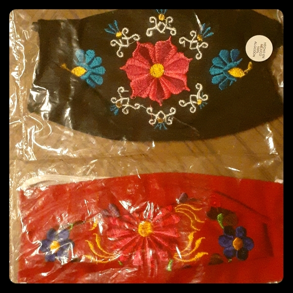 Floral Mexican Embroidered Face Mask - Picture 1 of 4
